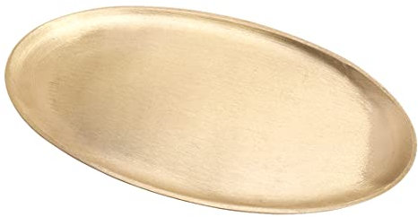 NKlaus Kerzenteller oval 20x11cm matt Desinger Dekoteller aus Messing Gold Untersetzer 10503