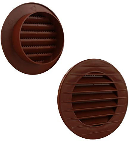 MKK - 17969 – Griglia di ventilazione, griglia di scarico, per esterni, protezione dagli insetti, colore bianco/grigio/marrone, , rosso mattone, Ø 100 mm