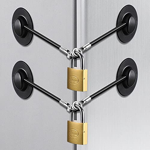 Hotop 4 Pack Fridge Lock Refrigerator Locks with Keys Freezer Lock Cabinet Chest Door Child Safety Lock for Adults Baby Proofing