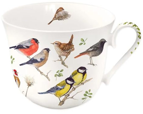 Grätz Kaffeetasse Gartenvögel 450ml Teetasse Kaffee-Tasse Tee-Tasse Henkeltasse Henkel-Tasse Vögel Vogel Porzellantasse Porzellan-Tasse Geschenkbox