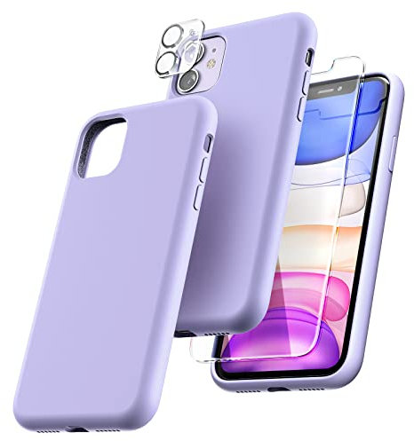 TOCOL für iPhone 11 Hülle Silikon, Stoßfest Anti-Rutsch Anti-Fingerabdruck Kratzfest Handyhülle für iPhone 11 Case, Lila
