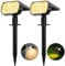 Flaow Solar Garden Lights, 65 LED Spot Lights Outdoor, Warm White Powered Waterproof Landscape Spotlights, Dusk-to-Dawn for Pathway Wall Porch, 2 Pack