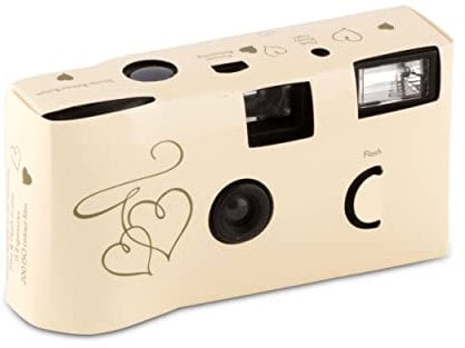 Weddingstar Disposable Camera with Flash - Gold Enchanted Hearts (10 PACK)