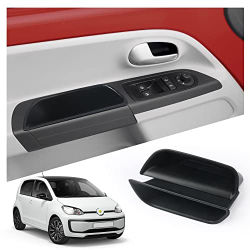 Ruiya Kompatibel mit 2013-2024 VW UP/Seat Mii/Skoda Citigo Autotürgriff Aufbewahrungsbox, 2 Stück Container Organizer Tablett Autotürgriff Organizer Tray Aufbewahrungsbox VW UP Zubehör (Haustür)