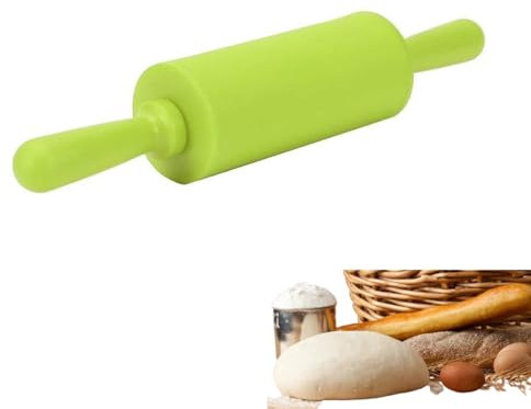Mattarello, mattarello in silicone antiaderente da 9 pollici Mini mattarello Rullo per pasta in silicone Piccolo mattarello per bambini Cottura al forno(Verde)