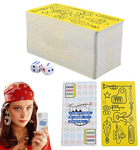 Idezek Mahjong-Kartenspiel,Klassisches chinesisches Kachel-Spielkartenspiel für Zuhause, Mehrspieler-Mahjong-Tischspiel für Frauen, Männer, Erwachsene