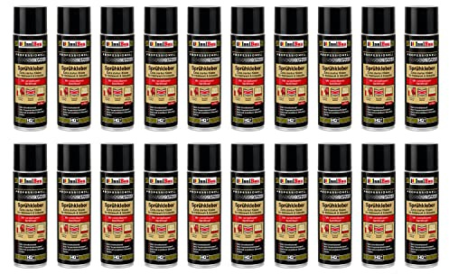 Isolbau Sprühkleber 20 x 500 ml - Extra starker Kleber für Heimwerk & Industrie - Klebe-Spray für Schaumstoff, Holz, Stoff, Leder, Filz uvm