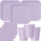Juego de decoración de fiesta de lavanda desechable para 14 personas, platos, vasos, servilletas, bodas, cumpleaños, lila
