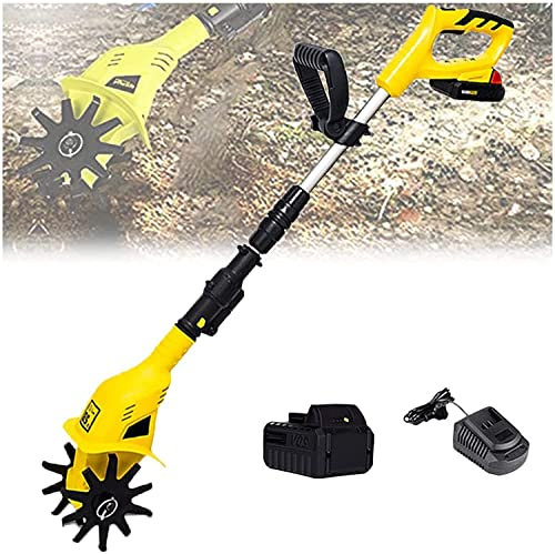 Hand-held 20V Lithium-ion Microtiller Loosener Agricultural Tiller Home Use Small Electric Hoe Rototiller(4ah)