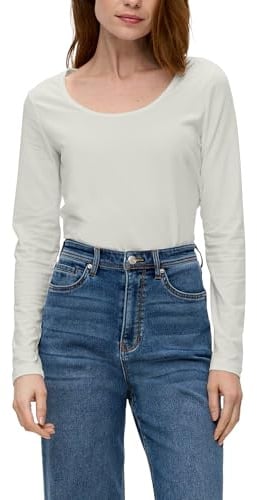 s.Oliver Langarmshirt mit tiefem Rundhalsausschnitt