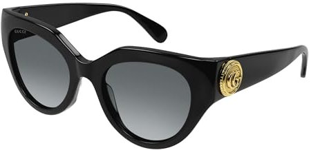 GUCCI Womens GG1408S Sunglasses, Black-Black-Grey, 52