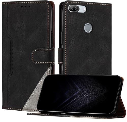 NETANY Schutzhülle für Huawei Honor 9 Lite, PU Leder Flip Wallet Handyhülle mit magnetisch Kartenfächer Standfunktion Hülle für Honor 9 Lite - Schwarz