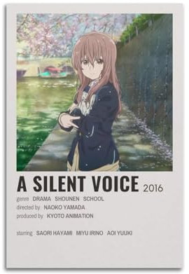 Ink blot Anime-Poster A Silent Voice auf Leinwand, Wandkunst, Dekoration, Wohnzimmer, Schlafzimmer, Dekoration, Poster, 30 x 45 cm, ungerahmter Stil
