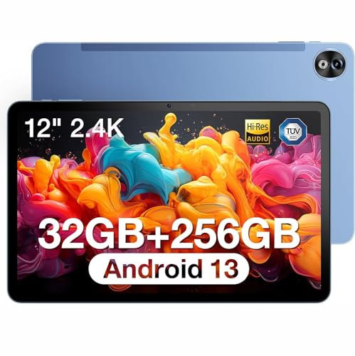 DOOGEE T20 Ultra Tablet 12, 32 Go de RAM + 256 Go de ROM (2 To TF), 10800 mAh, Helio G99 Octa-Core 2,2 GHz Android 13, tablette 16 MP + 8 MP, appareil photo 4G LTE/5G WiFi/GMS/GPS/Widevine L1 (Bleu)