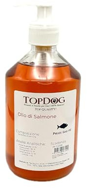 Olio di Salmone per cani TOP DOG® 500ml con dosatore