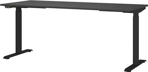 Germania Schreibtisch 7909-547, in Graphit, EL. höhenverstellb., 180 x 120 x 80 cm (BxHxT)