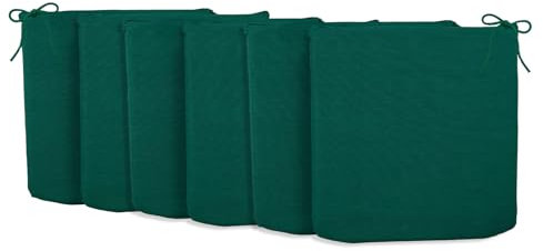 CHELY INTERMARKET Cojines de sillas 40x40x3cm Verde Set de 6 unds para Cocina, Salon y terraza