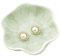 Nideen Plat à bijoux en céramique - Plateau décoratif pour bijoux, cadeau pour femme, elle, mère, fête prénuptiale, anniversaire (feuille verte)