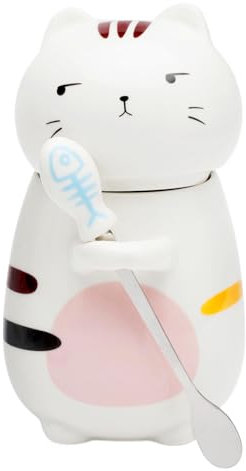 Tasse chat mug personnalisé Un cadeau pour les amoureux des chats tasse personnalisable.chat deco tasse à café Livré avec couvercle et cuillère en acier inoxydable Convient pour les cadeaux 400ml