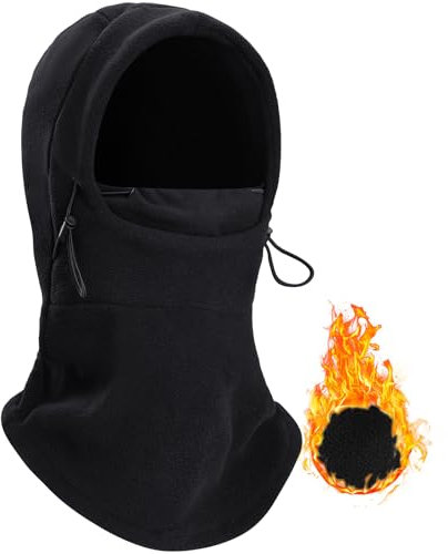 Dwenarry Sturmhaube Winter Skimaske für Herren und Damen, Fleece Balaclava Schwarz Gesichtshaube für Outdoor Sports