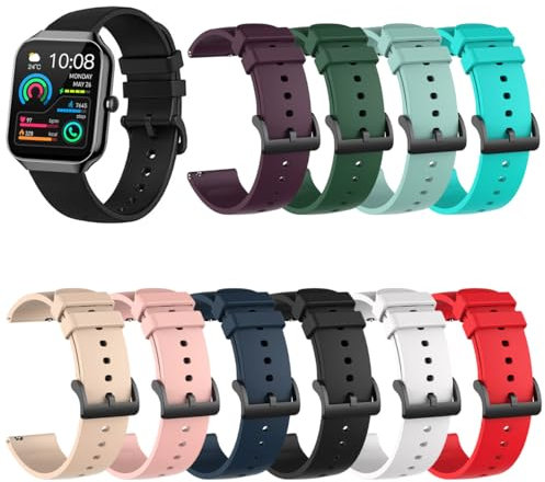 RuenTech Compatible con correa de reloj inteligente Jugeman P99, correa de repuesto de silicona para Jugeman/Motast P99 1.96 Smartwatch Accesorios, 120 mm, Silicona