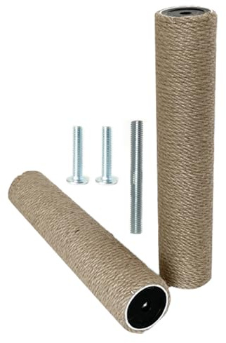 Lot de 2 poteaux de rechange pour arbre à chat M10 – Mât de rechange pour arbre à chat M10 – Tubes en carton robuste en jute naturelle Vis incluses (6,1 x 40 cm)
