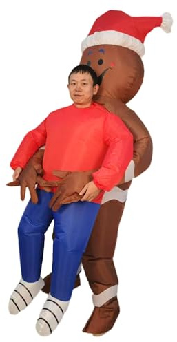 LUVSHINE Gingerbread Man Costume Adult Funny Inflatable Christmas Costume Inflatable Costume for Christmas (Gingerbread Man)