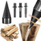 Tongdejing Cône de forage fendeur de bois de 32 mm avec 3 poignées de perçage, fendeur de bois de chauffage amovible, pour marteau perforateur électrique, foret fendeur de bois, tige hexagonale,