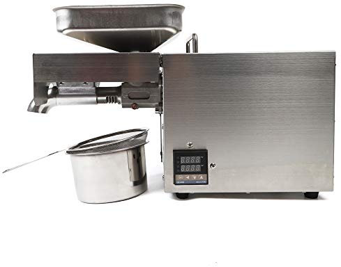 Pressa olio elettrica 220 V in acciaio inox con regolazione della temperatura, macinino olio automatico 610 W per perilla olio arachidi semi di girasole