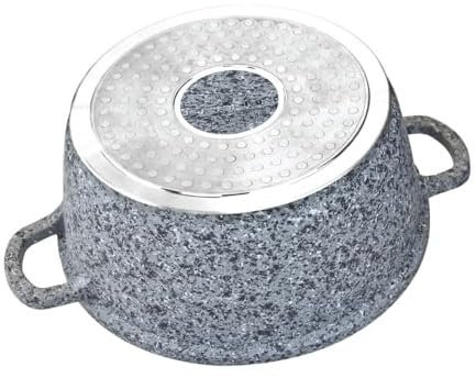 UWEVO Juego de ollas antiadherentes fundidas por inducción | Vidrio templado y material de aluminio | Acabado de granito apto para horno | Utensilios de cocina versátiles para inducción | Placas de