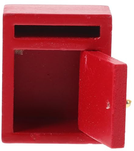 GLSTOY Miniature Mailbox Figurine Bois Décoration De Maison De Poupées Modèle De Boîte Aux Lettres Accessoire De Jeu pour De Bricolage