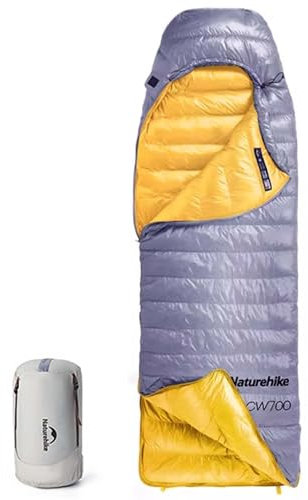 Naturehike CW700 [Upgrade 2025] Ultraleichter Daunenschlafsack, -26,2 °C ~ 1,7 °C, 1314 g, Ganzjahreszeit, Größe L, Sternengrau