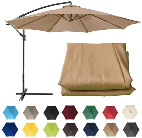 UUDQCD Toile De Rechange pour Parasol, Toile Parasol 3X3 8 Baleine/6 Baleine pour Un Parasol Déport Parasol de Terrasse Tissu de Polyester