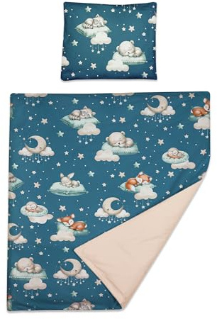 Baby Comfort 2-teiliges Set aus Bettbezug und Kissenbezug 80 x 70 cm für Kinderbett, Wiege oder Kinderwagen (Schläfer)