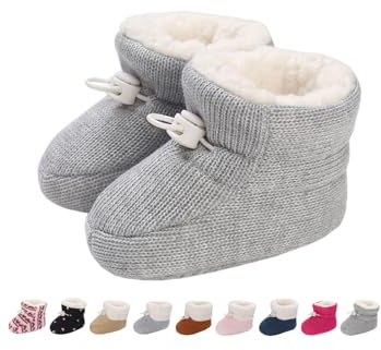 Baby Winterschuhe Wärme Babyschuhe Winter Anti-Rutsch Verstellbare Neugeborene Schneeschuhe Lauflernschuhe Gefütterte Thermo Fleece Krabbelschuhe Hausschuhe Winterstiefel 0-18 Monate