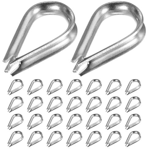 M METERXITY 30-Pack Wire Rope Thimbles, M3 Stainless Steel 3mm Rope Thimble Rigging for Diameter Cable Rigging/Sailing/Clothesline, Wire Cable Protection