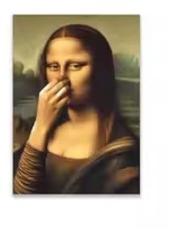 DHHXY Impressions sur Toile Mona Lisa Salle de bain Art mural Affiche Toilettes Humour Drôle Impression Salle de bain Mur Art Mauvaise Odeur Peinture sur Toile 30x42cm Sans Cadre