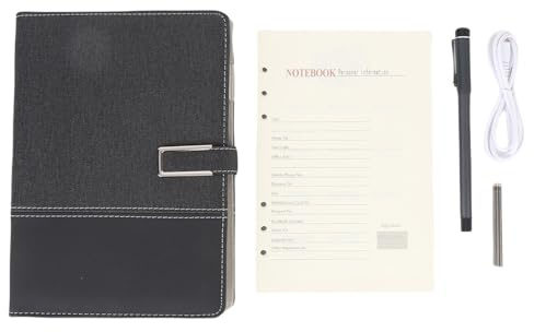 EIMSOAH Smart Pen Notebook -Set, Echtzeit -Digitalisierung, Synchronisierung in Text, Notebook Smartpen für Studiennotizen, Papierbildschirmsynchronisierung, Sprachübersetzung (Schwarz)
