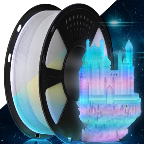 GEEETECH PLA Filament, 3D-Drucker Glow in the Dark PLA Filament Leuchtender Farbverlauf,1 kg Spule, Genauigkeit +/- 0,02 mm