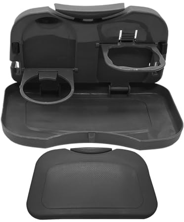 Car Back Seat Tray Table | Folding Car Desk with Drink Holder | Portable Automotive Backseat Desk for Dining Eating Laptop Kids Working Adult