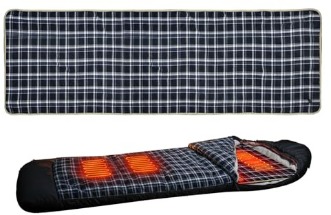 Sacco A Pelo Riscaldato Da Campeggio | 3 Livelli Di Temperatura Regolabili Coperta Riscaldante,Tappetino Riscaldatore Elettrico Per Sacco A Pelo,Per Clima Freddo Divano Ufficio Tenda Trekking Escursio