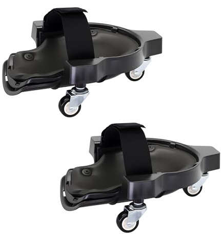 Relaxdays Ginocchiere su rotelle, Fino a 100 kg, per lavori a Terra, 22 x 29,5 cm, Nere