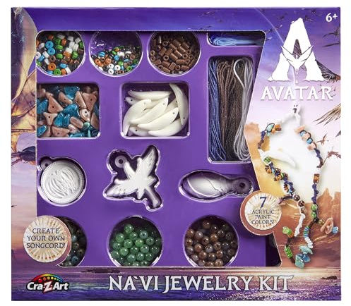 CRA-Z-Art Kit de fabrication de bijoux avec avatar Na'vi pour faire vos propres bracelets, colliers et cordons, perles, breloques, fils et peintures, kit créatif pour enfants à partir de 6 ans