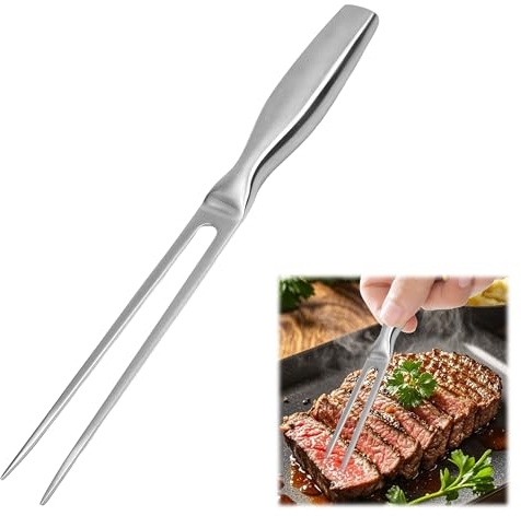 1PCS Stainless Steel Meat Carving Fork with Ergonomic Handle, Carving Fork for Meat, Dishwasher Safe for Turkey, BBQ & Roast Etc