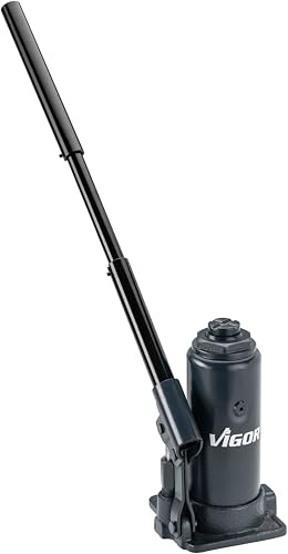 VIGOR Flaschenwagenheber, 6 Tonnen, V6029-6.0 | 4300 g, Kraftvolles Hydrauliksystem für schnelles Anheben, Große, stabile Grundplatte für sicheren Stand