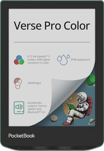 Pocketbook e-Book Reader 'Verse Pro Color' (deutsche Version) 16 GB Speicher, IPX8, Bluetooth, 15,2 cm (6 Zoll) E-Ink Kaleido 3 Display - Sage Glow