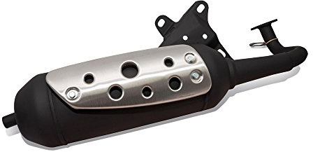 Auspuff TECNIGAS Silent Pro KEEWAY RY6 50 | Komplette Roller-Auspuffanlage, China-Motortyp 1E40QMB; nur bei Trommelbremse hinten, kompatibel mit CPI Aragon 50 2T AC