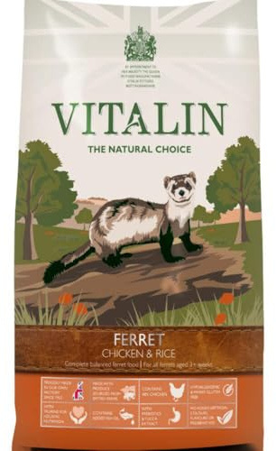 Vitalin The Natural Choice Dry Ferret Food | Hypoallergenic Nutritionally Complete Feed | Chicken & Rice, 12KG