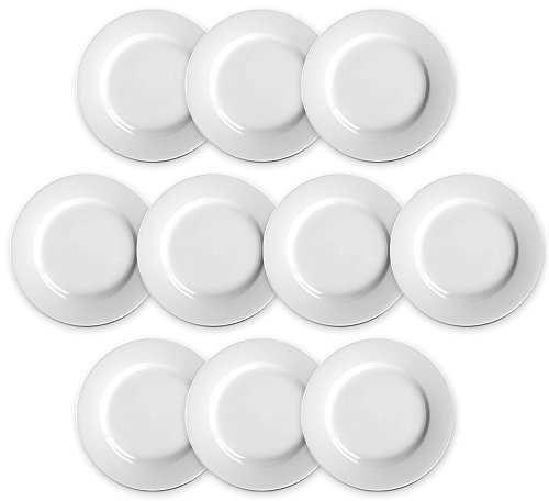 10er SET Teller flach 24 cm weiß von Holst Porzellan/Vital Level Plus/Porzellanteller/Teller/Speiseteller/Holst Porzellan