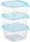 Curver Vorratsdose-Set Fresh&Go 3x1,2l in transparent/ozeanblau, Plastik, 35 x 25 x 10 cm